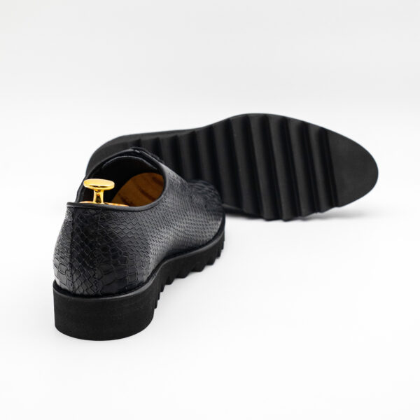 Pantofi barbati smart casual piele neagra talpa usoara