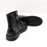 Ghete barbati cu fermoar piele neagra cu presaj piton talpa bocanc cusuta