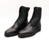 Ghete barbati cu siret piele bizonata neagra talpa usoara