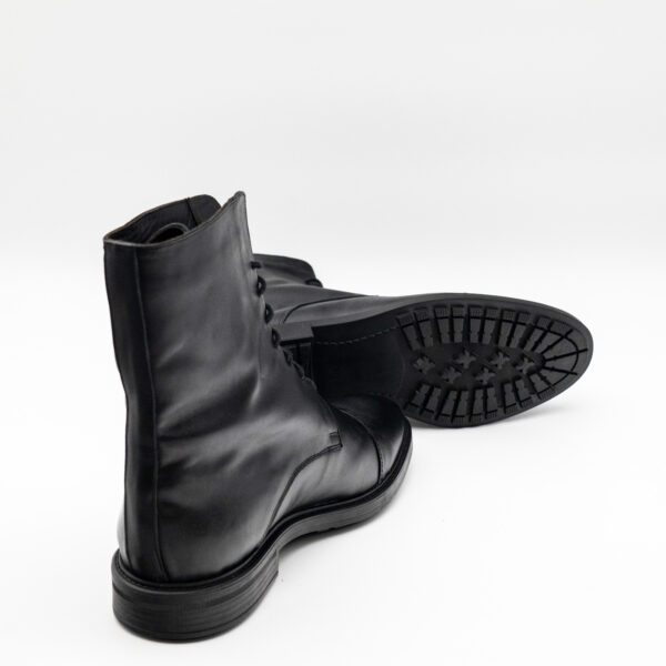 Ghete barbati cu siret piele naturala neagra talpa neagra