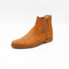 Ghete barbati cu elastic Chelsea piele coniac cu presaj talpa usoara crep