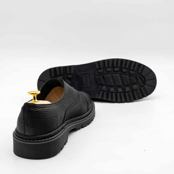 Pantofi barbati casual urban piele neagra talpa cusuta 2