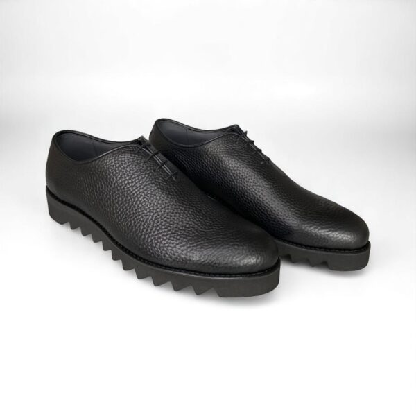 Pantofi barbati smart casual piele neagra talpa usoara