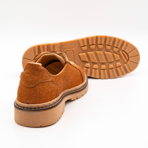 Pantofi barbati casual urban piele coniac cu presaj talpa cusuta bej