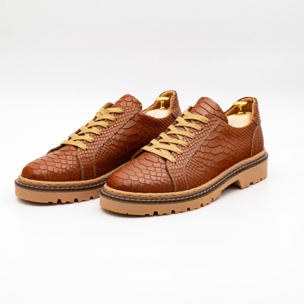 Pantofi barbati casual urban piele coniac talpa cusuta bej