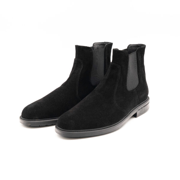 Ghete barbati cu siret CHUKKA piele intoarsa neagra