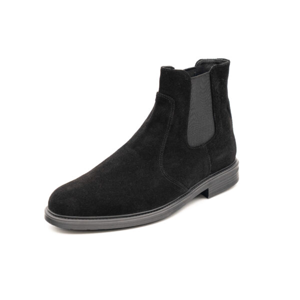 Ghete barbati cu siret CHUKKA piele intoarsa neagra
