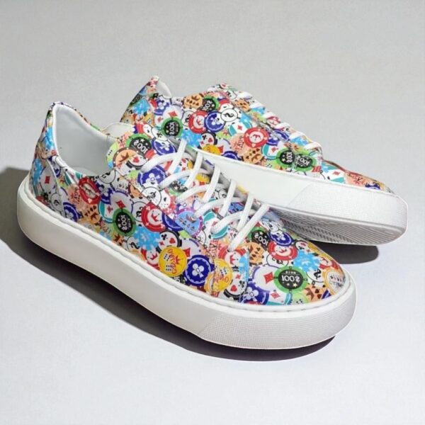 Pantofi sport barbati SNEAKERS piele colorata talpa alba cusuta