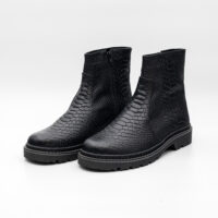 Ghete barbati cu fermoar - presaj negru -  talpa cusuta