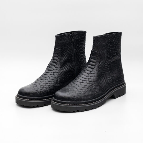 Ghete barbati cu fermoar - presaj negru -  talpa cusuta