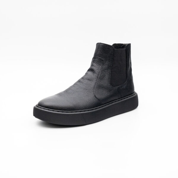 Ghete barbati Chelsea - bizonat negru - talpa cusuta