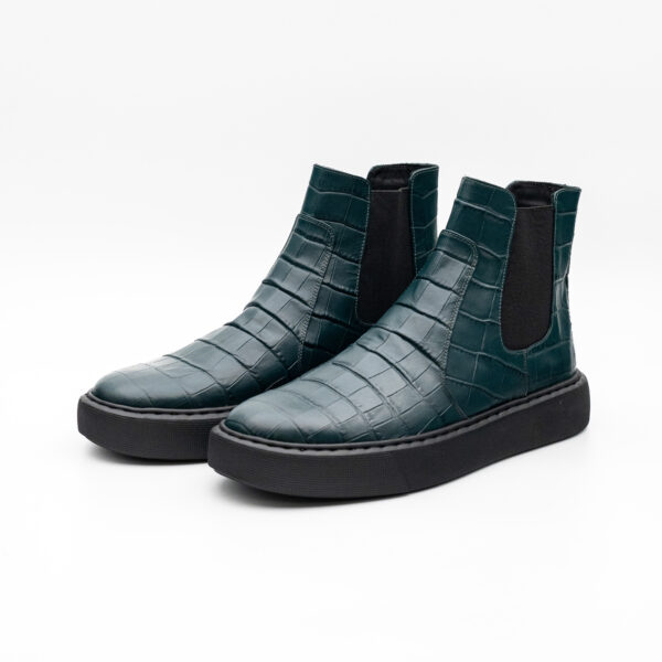 Ghete barbati Chelsea - presaj verde - talpa cusuta